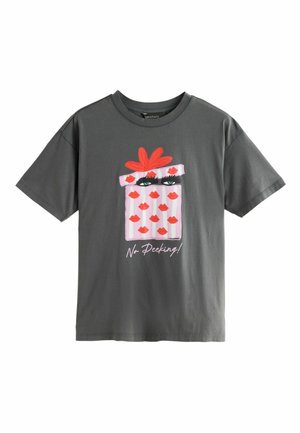 NO PEEKING KENDRA DANDY CHRISTMAS GRAPHIC CREW NECK  - Tričko s potlačou - grey