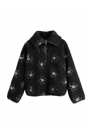Fleece jumper - black flower