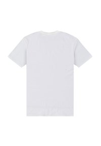 Hvid bomulds T-shirt med korte ærmer, rund halsudskæring og en glat, ensfarvet tekstur. Ingen grafik eller mønstre synlige på ryggen.
