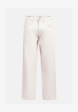 Svetlo obarvane džins hlače širokih nogavic z visokim pasom, zasnovo s petimi žepi in nežnimi šivi. Izdelane iz trpežnega bombažnega platna.