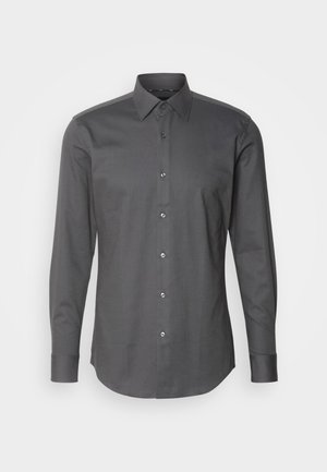 Meeste pikkade varrukatega särk tumehallis värvuses, valmistatud struktureeritud kangast, millel on nööbitekiga esiosa ja klassikaline krae. Sile viimistlus, kaasaegne sobivus.