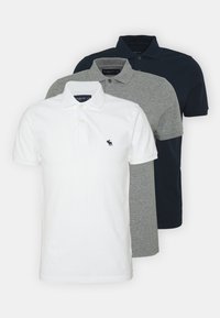 Abercrombie Fitch 3-Pack Stretch Icon Polo Polo navy/grey