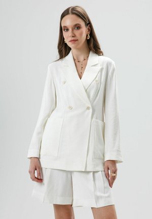 DOUBLE BREASTED - Halflange jas - ecru