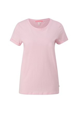QS MIT AUFGEKREMPELTEN ÄRMELN - T-shirt basic - rosa