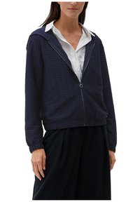 s.Oliver MET GESTRUCTUREERD MOTIEF - Sweater met rits - navy