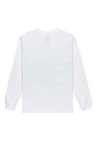 White long-sleeve t-shirt made of soft cotton with a crew neckline and ribbed cuffs. Features a minimalistic back without graphics or patterns.