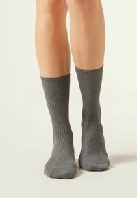 Calzedonia KURZE STREIFEN - Calcetines - mid grey blend