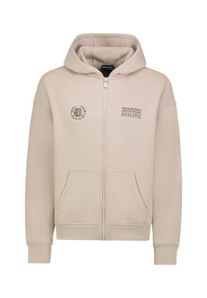 MIT BACKPRINT - Sweater met rits - light beige