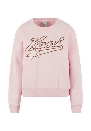 Rosa sweatshirt med rund halsringning. Har en strukturerad "Kani" logotyp och stjärngrafik i en kontrasterande färg. Ribbad ärm och nederkant.