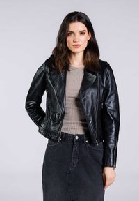 Freaky Nation - SHORT STINE-FN - Nahkatakki - black Pienoiskuva 1