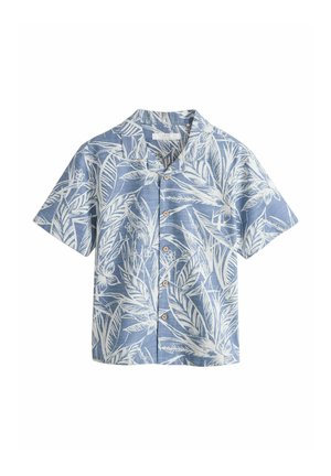 Next, REGULAR FIT - SHORT SLEEVE REVERE COLLAR SHIRT  . - Shirt - blue all over print leaf