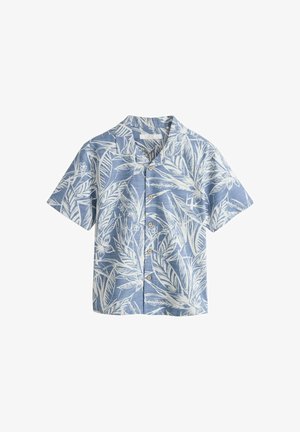 Next, REGULAR FIT - SHORT SLEEVE REVERE COLLAR SHIRT . - Skjorter - blue all over print leaf