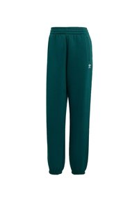 Grønne sweatpants lavet af blødt stof, med elastisk talje, tapered ben og lille hvidt logo på nederste venstre ben.