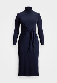 TIE-FRONT TURTLENECK DRESS - Vestido de dia - lighthouse navy