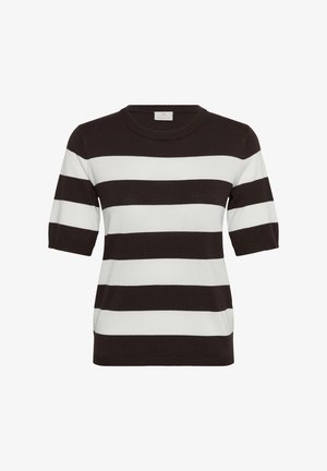Kaffe, KALIZZA STRIPED - Print T-shirt - coffee bean chalk wide stripe
