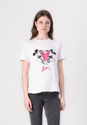 OLMMICKEY LIFE VALENTINE - Print T-shirt - bright white