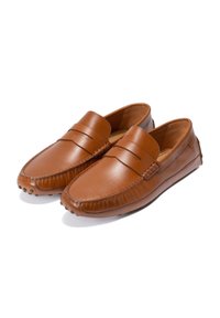 Mocassins Femme Cole Haan Bit Driving – 6,5 B – Cuir Verni Marron – Imprimé Léopard