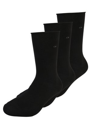 WOMEN SOCK ROLL TOP 3 PACK - Socken - black