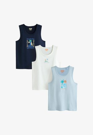 Next, REGULAR FIT - GRAPHIC VESTS 3 PACK . - Felső - blue white black stamp