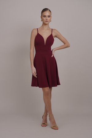 WAL G. VINCENT SKATER DRESS - Koktailové šaty/večierkové šaty - wine
