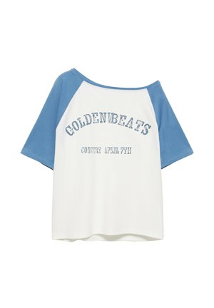 PULL&BEAR, SHORT SLEEVE RAGLAN GRAPHIC - T-SHIRT - T-shirt con stampa - white