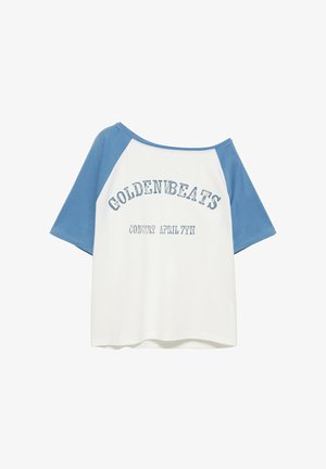 PULL&BEAR, SHORT SLEEVE RAGLAN GRAPHIC - T-SHIRT - T-shirt con stampa - white