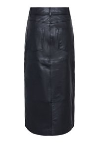 YAS Leather Midi YASMINA - Leren rok - black