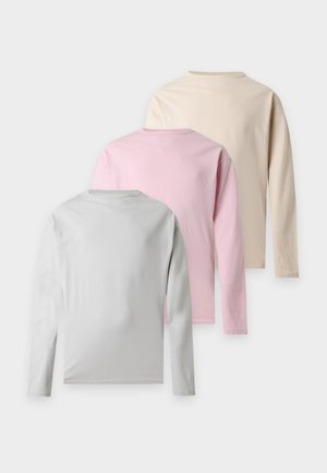 YOURTURN by Zalando, UNISEX 3 PACK - Μπλούζα με μακριά μανίκια - light grey/sand/light pink