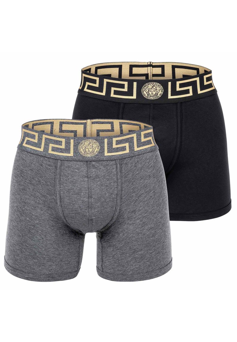 Versace 2ER PACK - TOPEKA NEW LOGO - Boxerky - schwarz grau