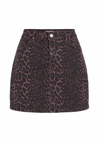 VICHIA LEOPARD SHORT - Denim skirt - fig