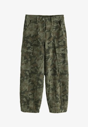 Next, REGULAR FIT - BARREL LEG CARGO TROUSERS . - Cargobukser - khaki green camo