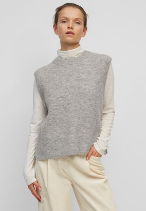 ÄRMELLOSER PULLOVER - Top - stone melange