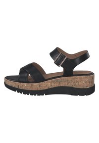 Tamaris Sandalen met sleehak - black