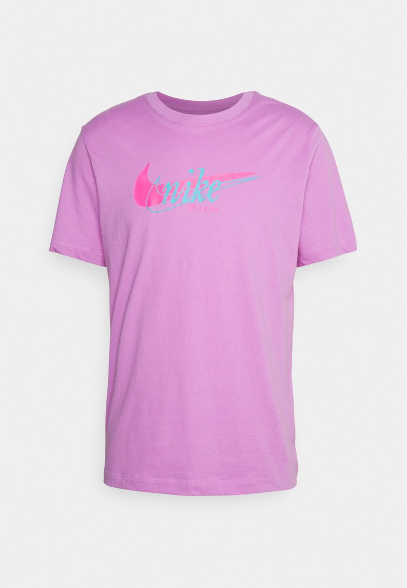 turquoise and purple nike shirt