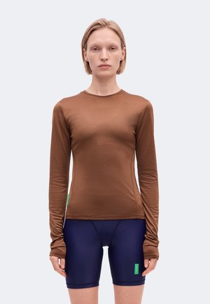 District Vision, PANELED LONG SLEEVE  - Блуза с дълги ръкави - espresso