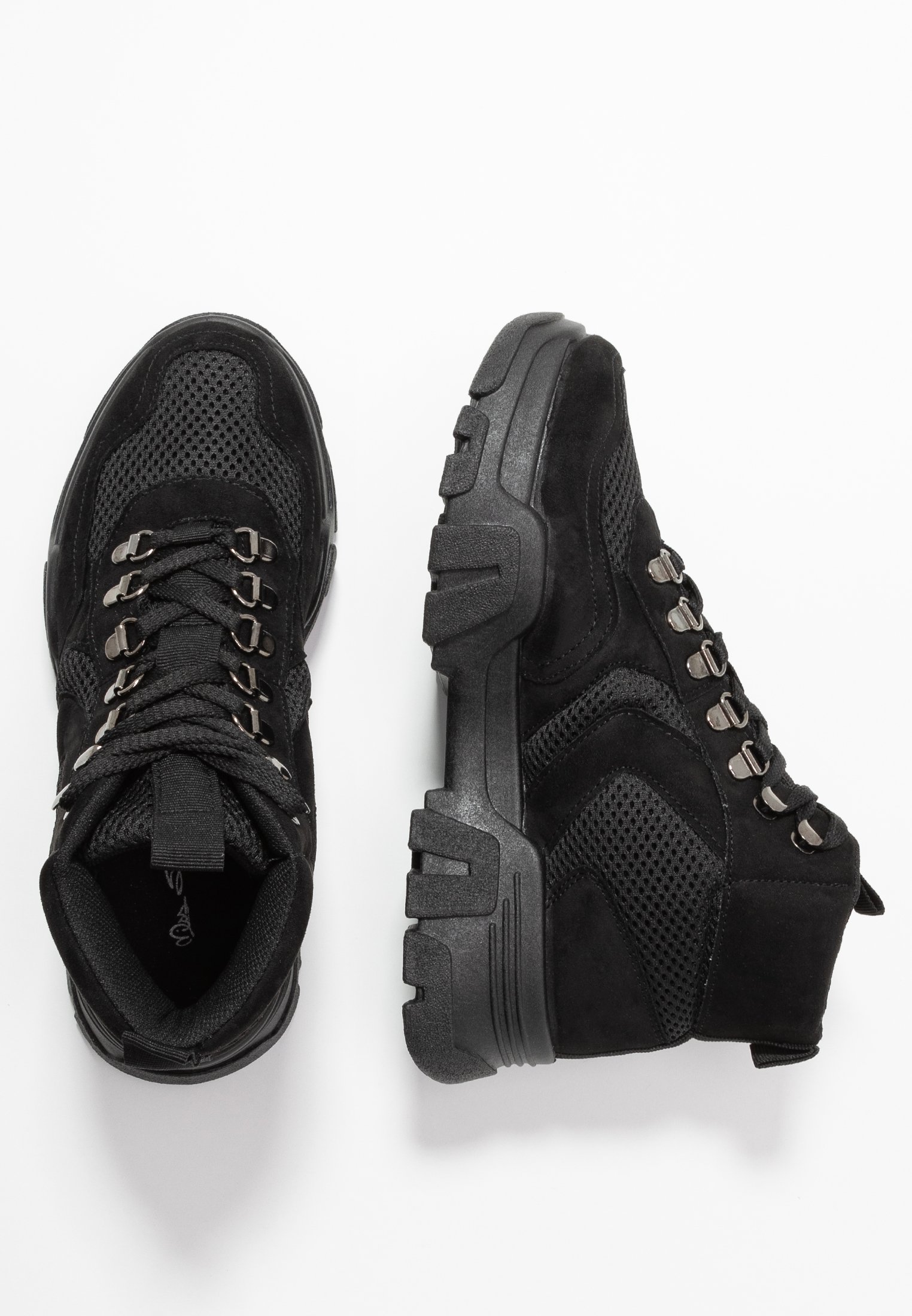 miss selfridge hiker ankle boot in black