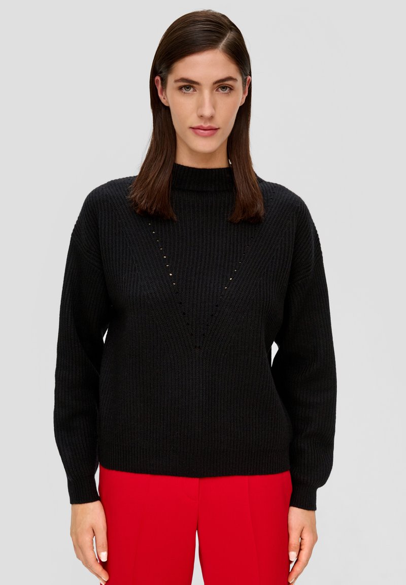 s.Oliver BLACK LABEL AUS MIX - Strickpullover - schwarz