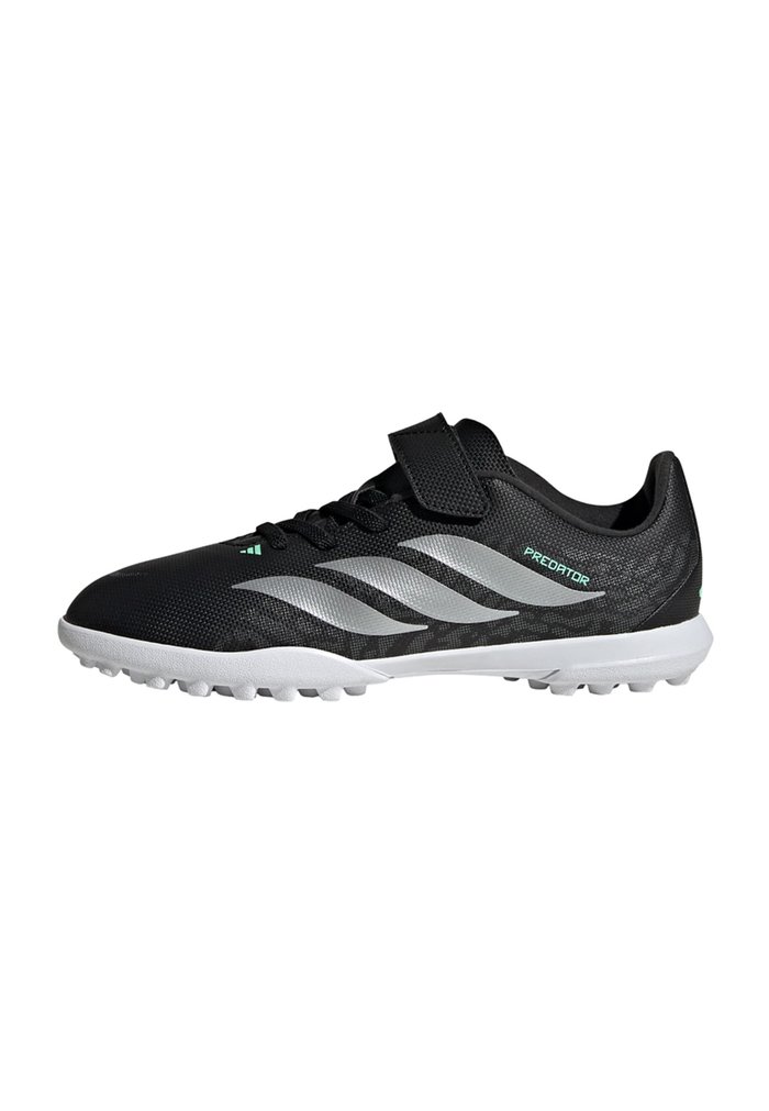 adidas PREDATOR CLUB HOOK LOOP TURF KIDS UNISEX - Botines de fútbol para césped - core black silver metallic pulse mint