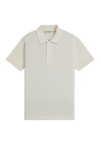 Polo shirt beige chiaro realizzato in misto cotone, con colletto classico, maniche corte e logo in rilievo discreto sul petto.