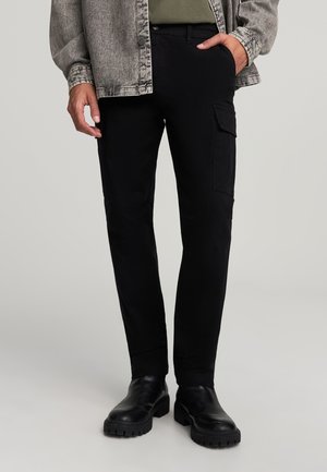ELASTICIZZATI - Pantaloni cargo - nero