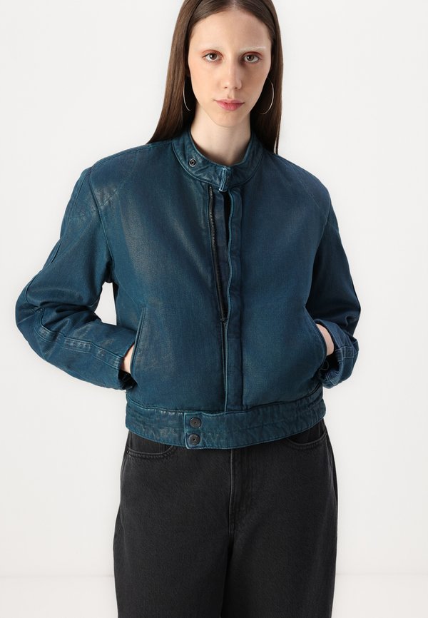 SHORT MOTO JACKET - Denim jacket - hydraulics cobler3