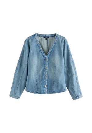 REGULAR FIT - V-NECK BARREL SLEEVE - Blouse - mid blue denim