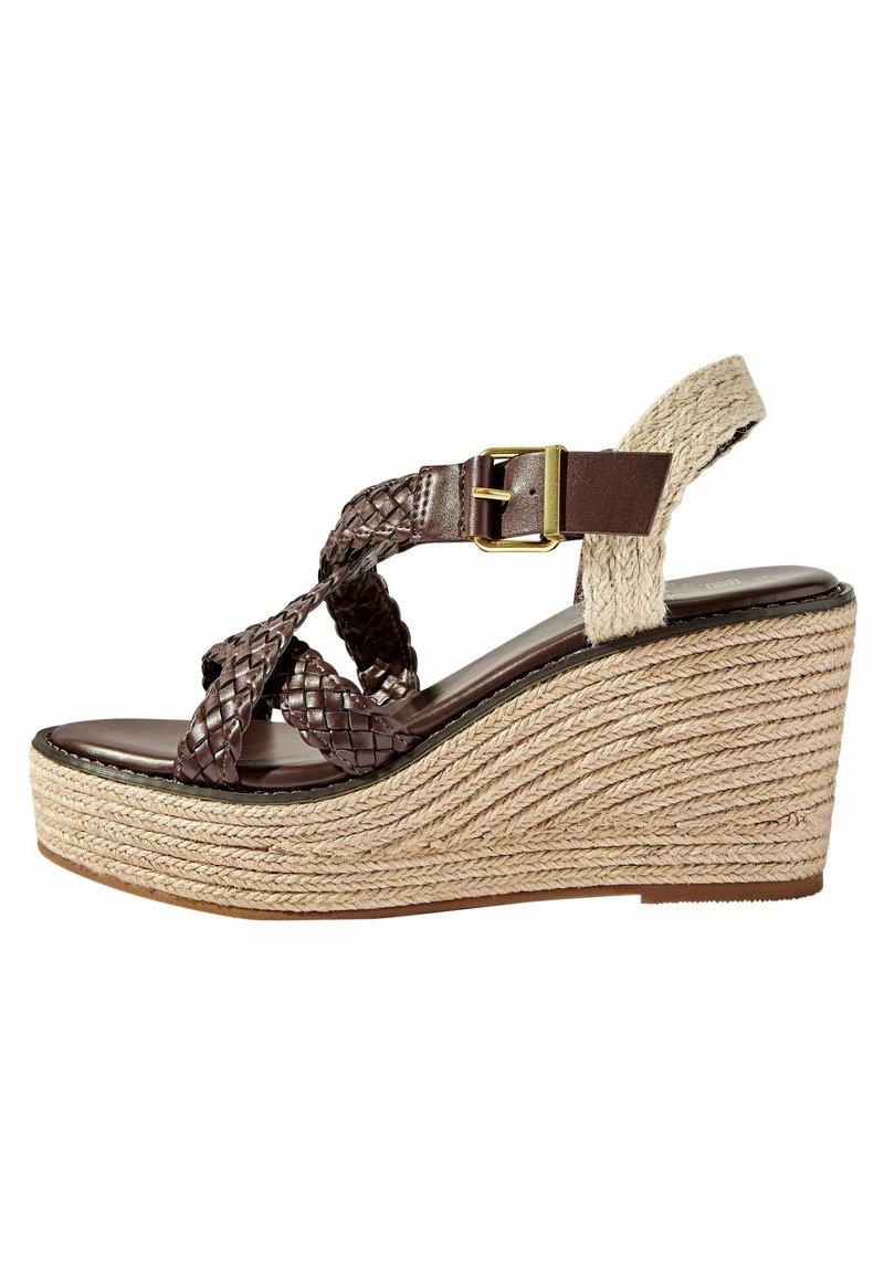 Next FOREVER COMFORT® WEAVE STRAP WEDGES Wedge sandals chocolate