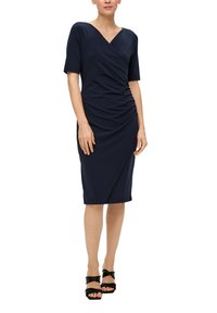 s.Oliver BLACK LABEL KLEID MIT ALL-OVER-MUSTER - Freizeitkleid - navy