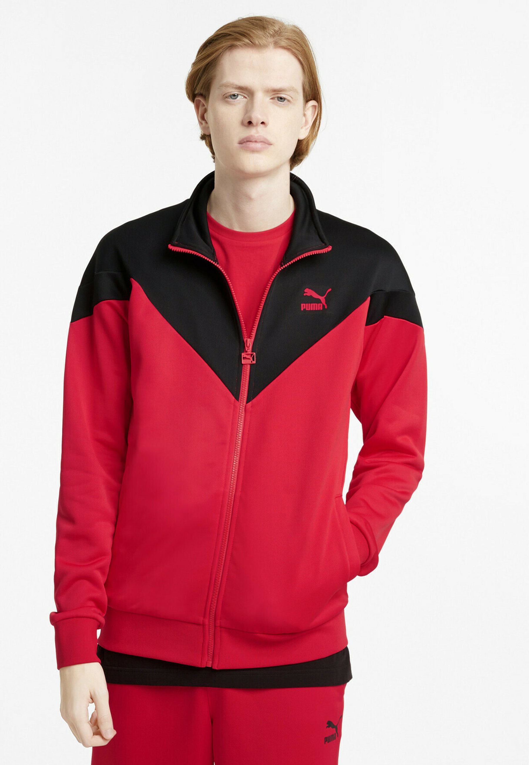 red and black puma jacket
