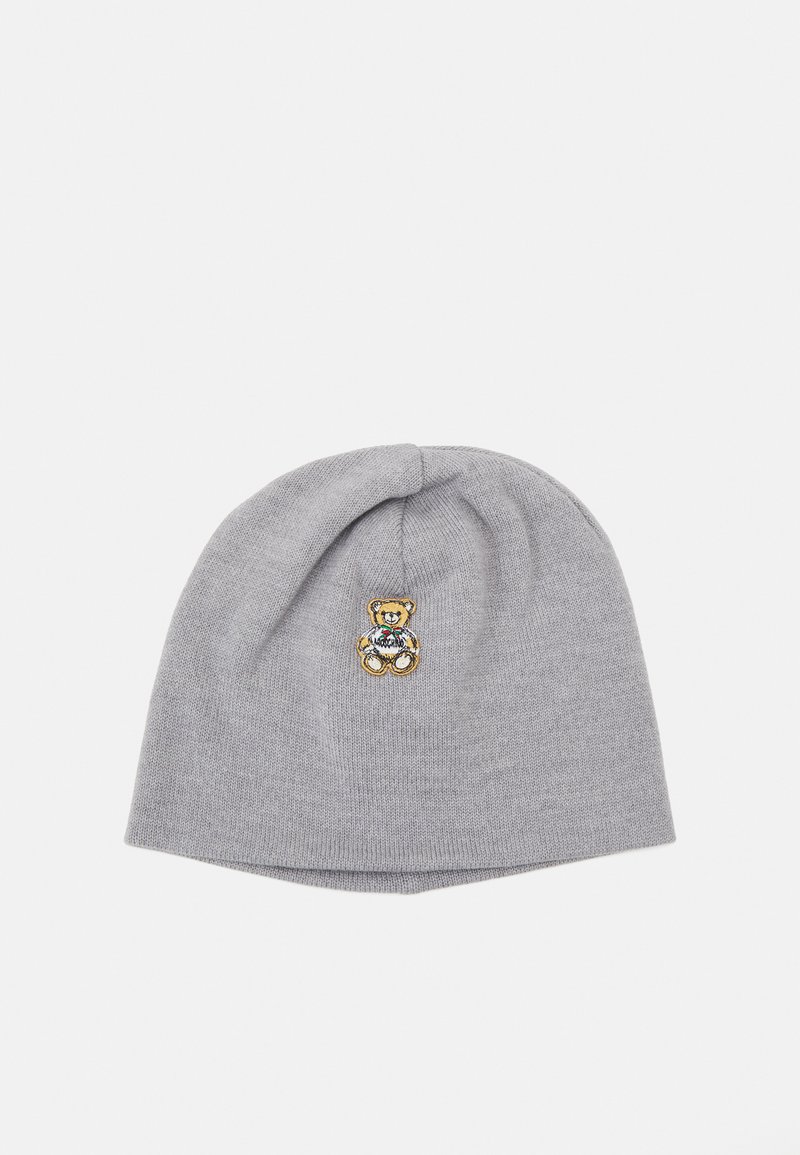 Moschino Light Gray Beanie with Bear Motif Moschino | Accessories | Moschino Teddy Bear Studded 0 Wool  main image 3