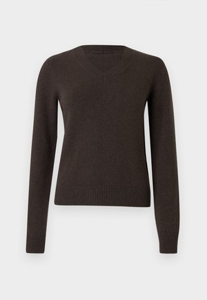 V NECK - Vesta - brown