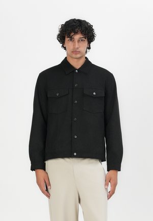 ONSDAMIAN FAKE TRUCKER JACKET - Faux leather jacket - black