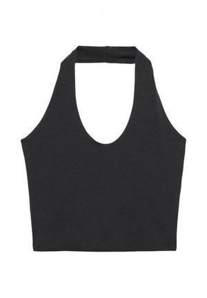 Stradivarius HALTER CROP - Top - black