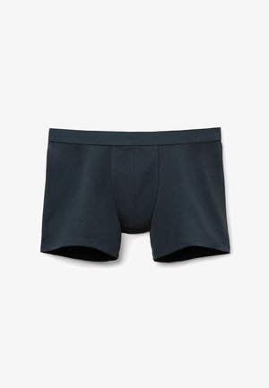 Dunkelgraue Herren-Boxershorts aus weichem Stoff, mit einem glatten Bund und einem klassischen Schnitt ohne sichtbare Muster oder Akzente.
